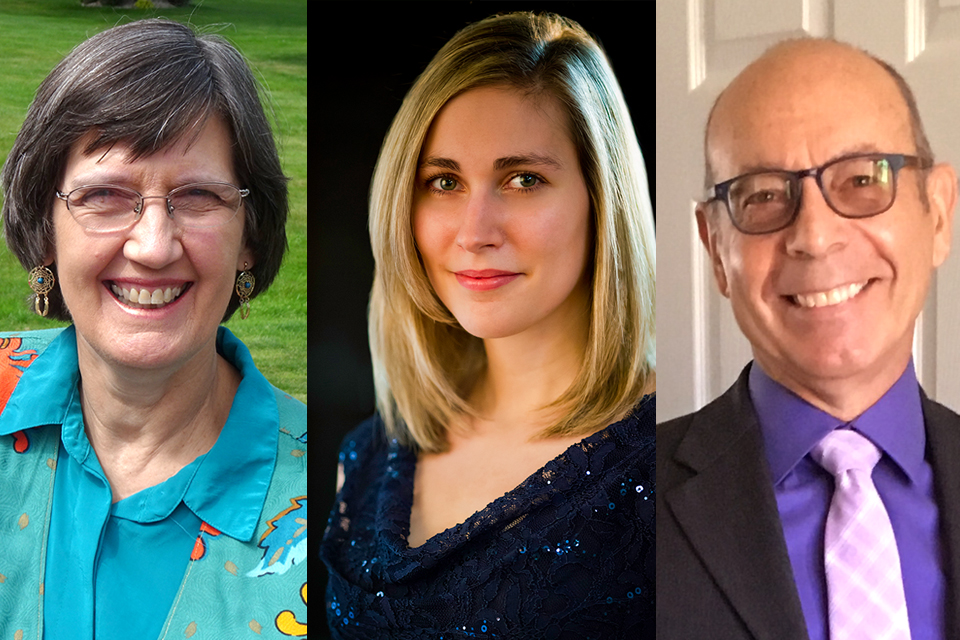 Alane Varga, accompanyist, Lynne Ferrara, director Alane Varga, accompanyist, Lynne Ferrara, choir director, A. J. Valentini, director of Coro Italiano