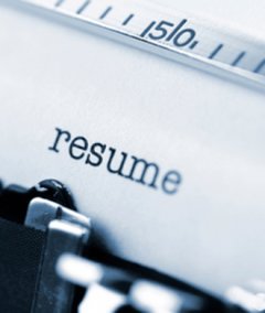 English Department Resume on Typewriter